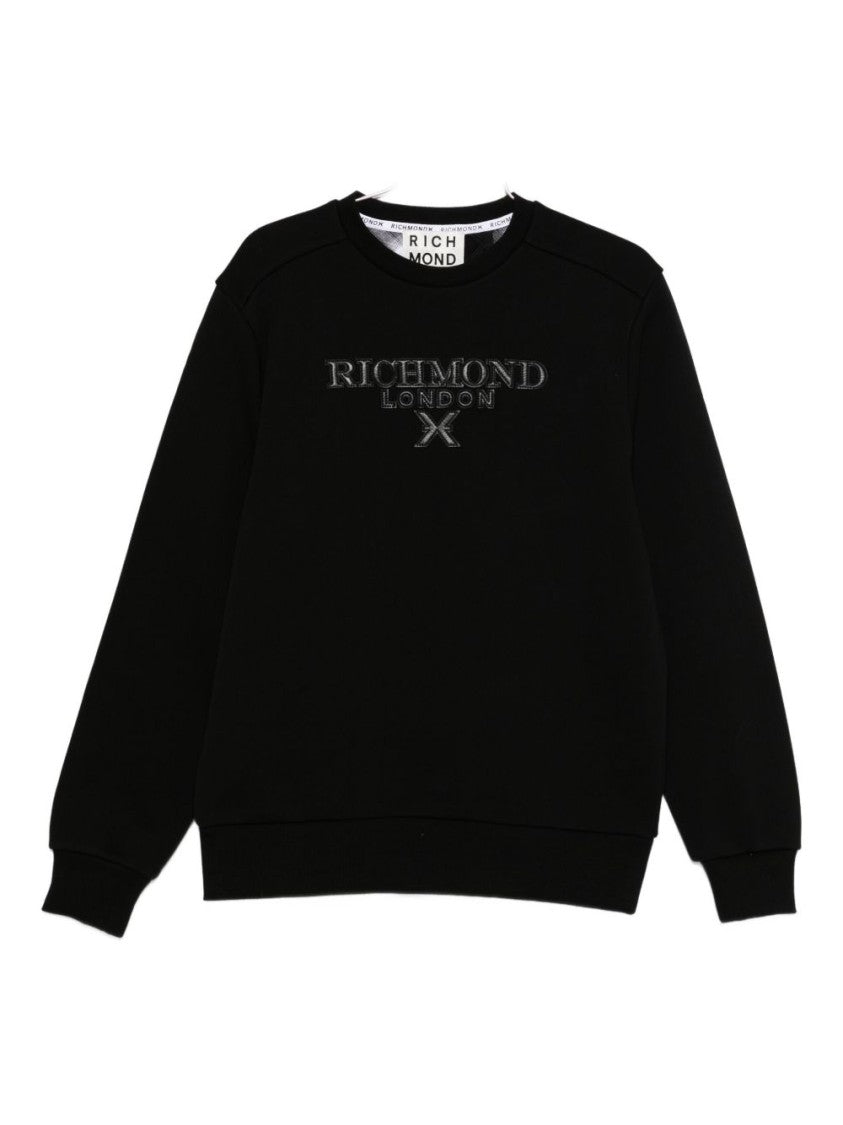 John Richmond Cotton Sweatshirt With Tonal Logo Detail