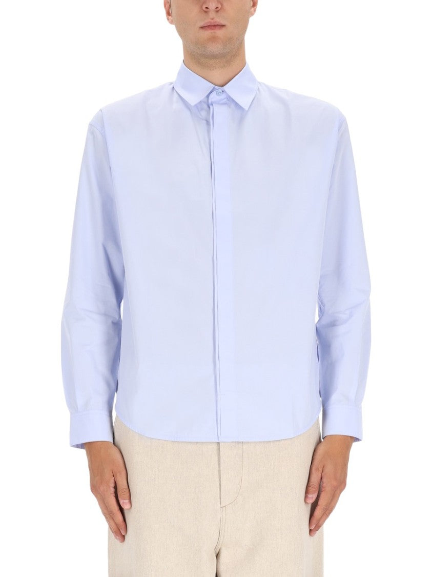 Jacquemus Light Blue Shirt With Classic Collar