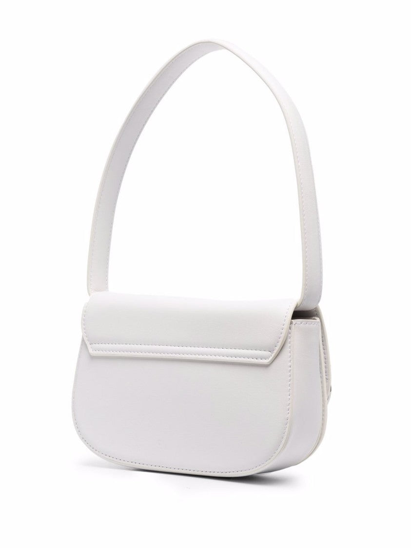 Diesel Structured White Handbag With Metallic Logo Accent
