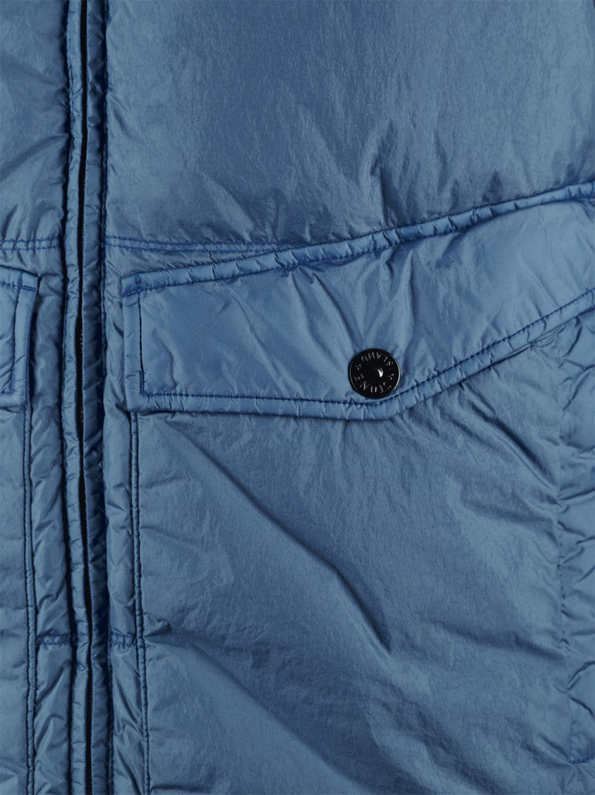 Stone Island Quilted Hooded Jacket With Two Front Pockets