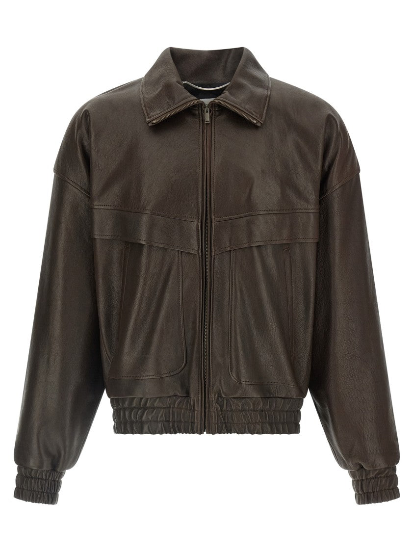 Saint Laurent Balloon Fit Lambskin Bomber Jacket