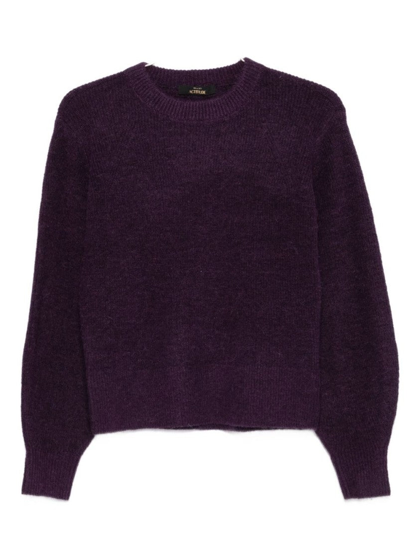 Twin-Set Relaxed Fit Sweater With Puffed Sleeves And Cropped Hem