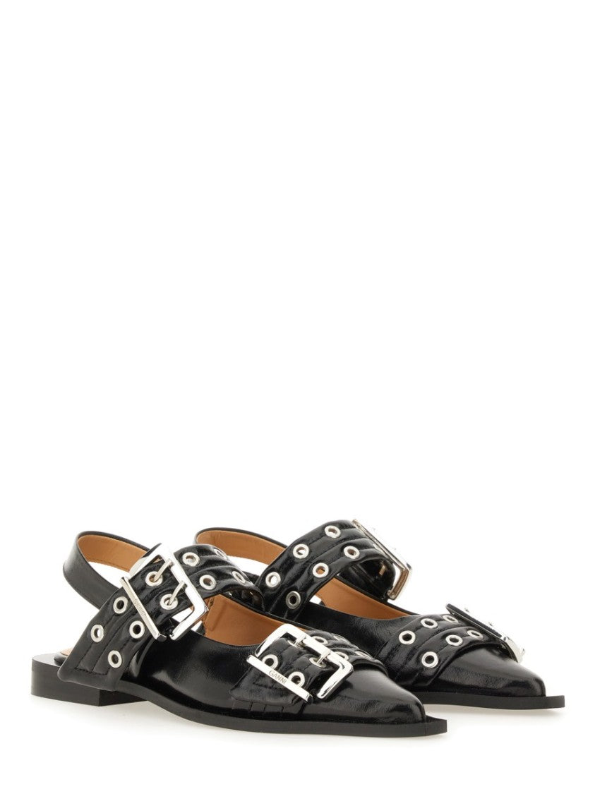 Ganni Pointed Toe Ballerina Flats