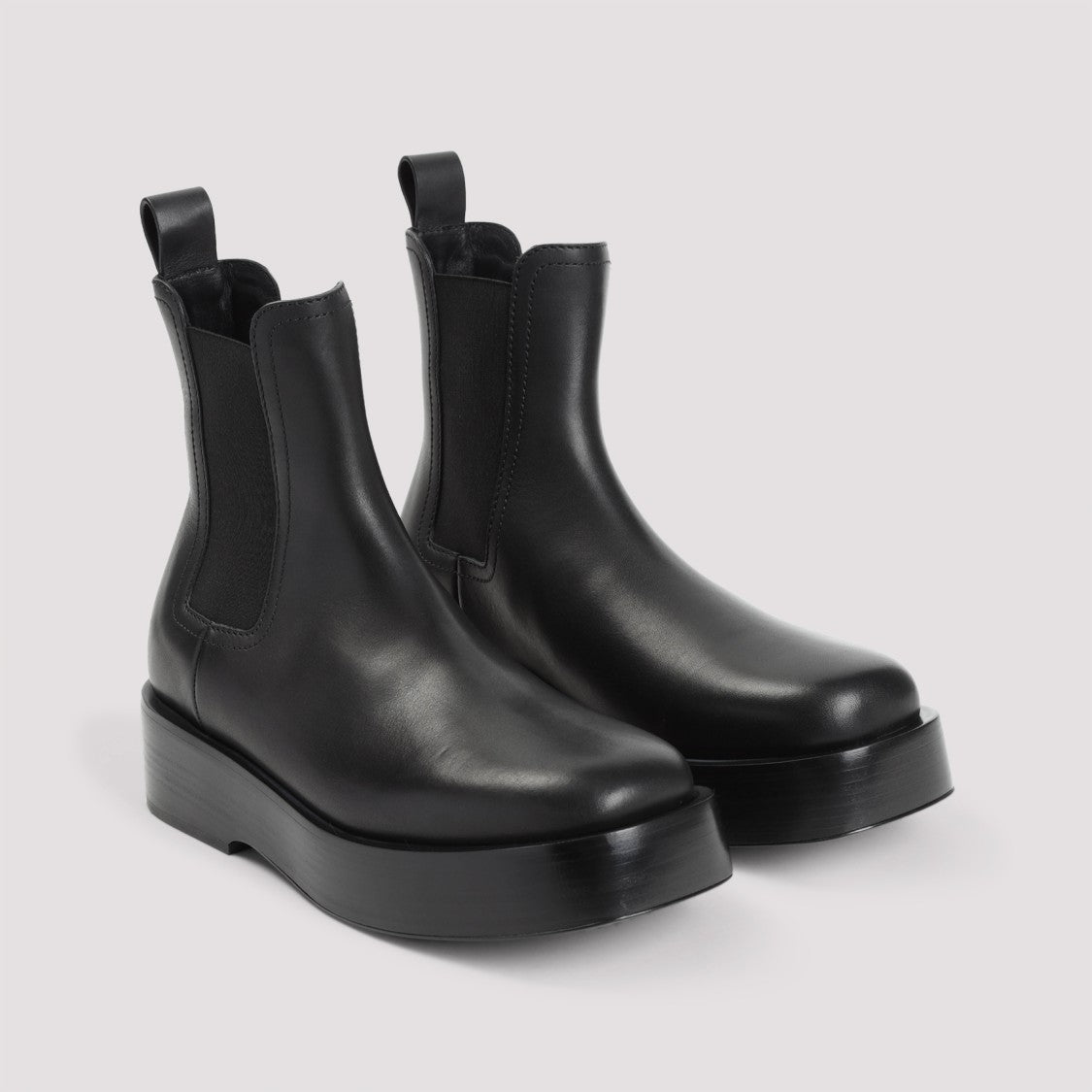 Bottega Veneta Chunky Platform Ankle Boots With Rounded Toe Design