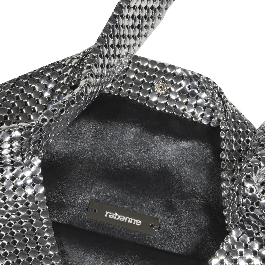 Rabanne Square-Shaped Metallic Mesh Tote With Fixed Handle