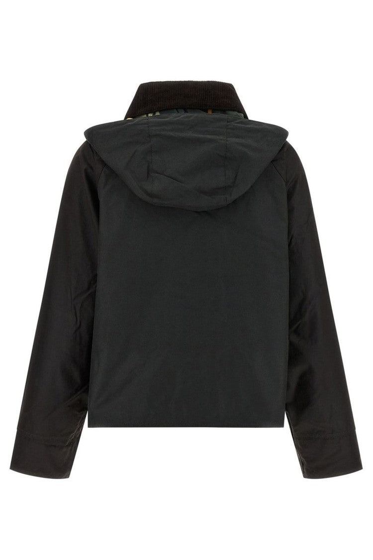 Barbour Hooded Button-Up Coat With Front Pockets