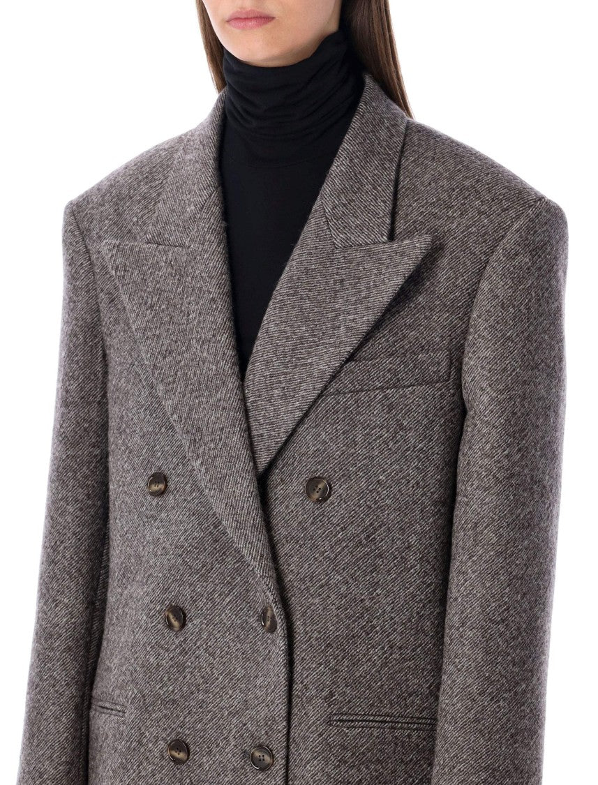 Magda Butrym Wool Chevron Jacket Db
