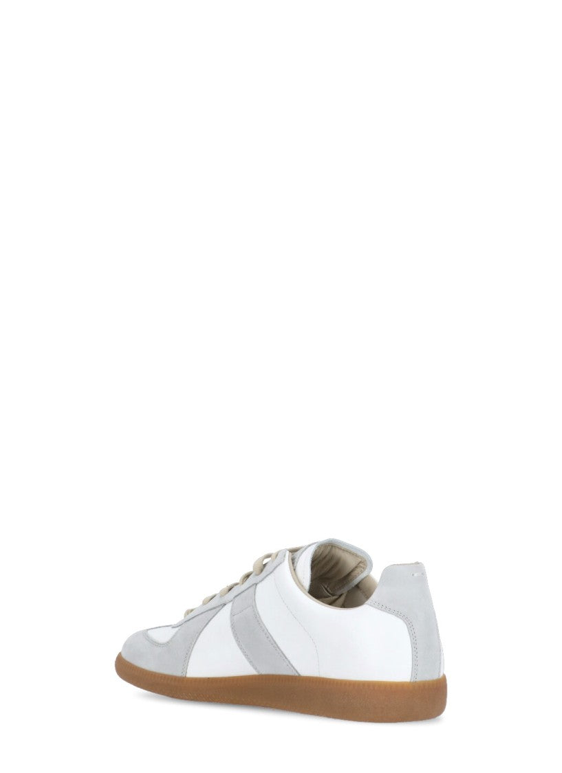 Maison Margiela Low-Top Leather Sneakers With Contrasting Details
