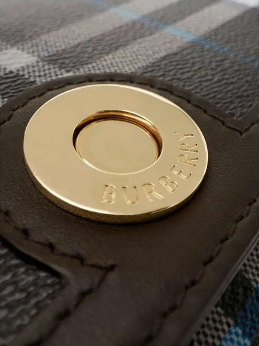 Burberry Structured Dark-Tone Check Crossbody Bag