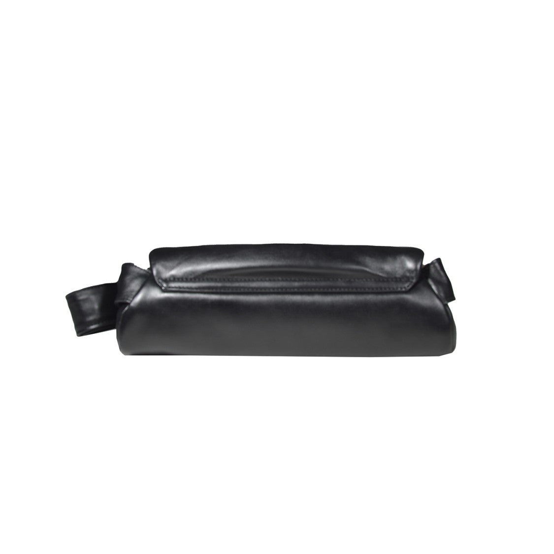 Jil Sander Cylindrical Padded Handbag In Brushed Black Bovine Leather