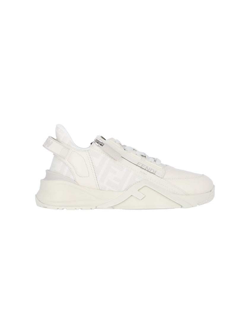 Fendi "Flow" Low-Top Sneakers – White