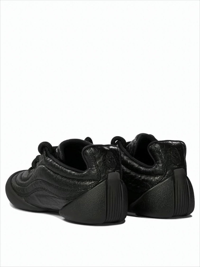 Alexander Mcqueen Textured Leather Sneakers With Sculpted Rubber Sole