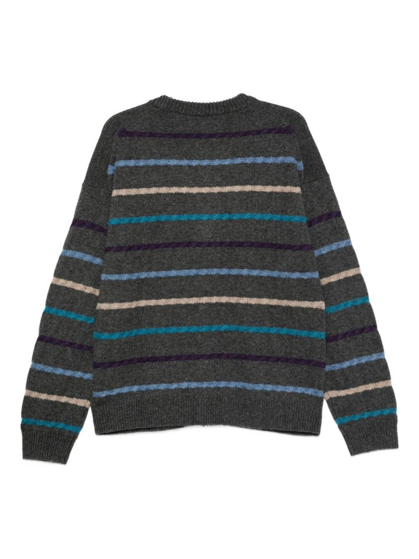 Paul Smith Button-Up V-Neck Cardigan With Horizontal Stripes