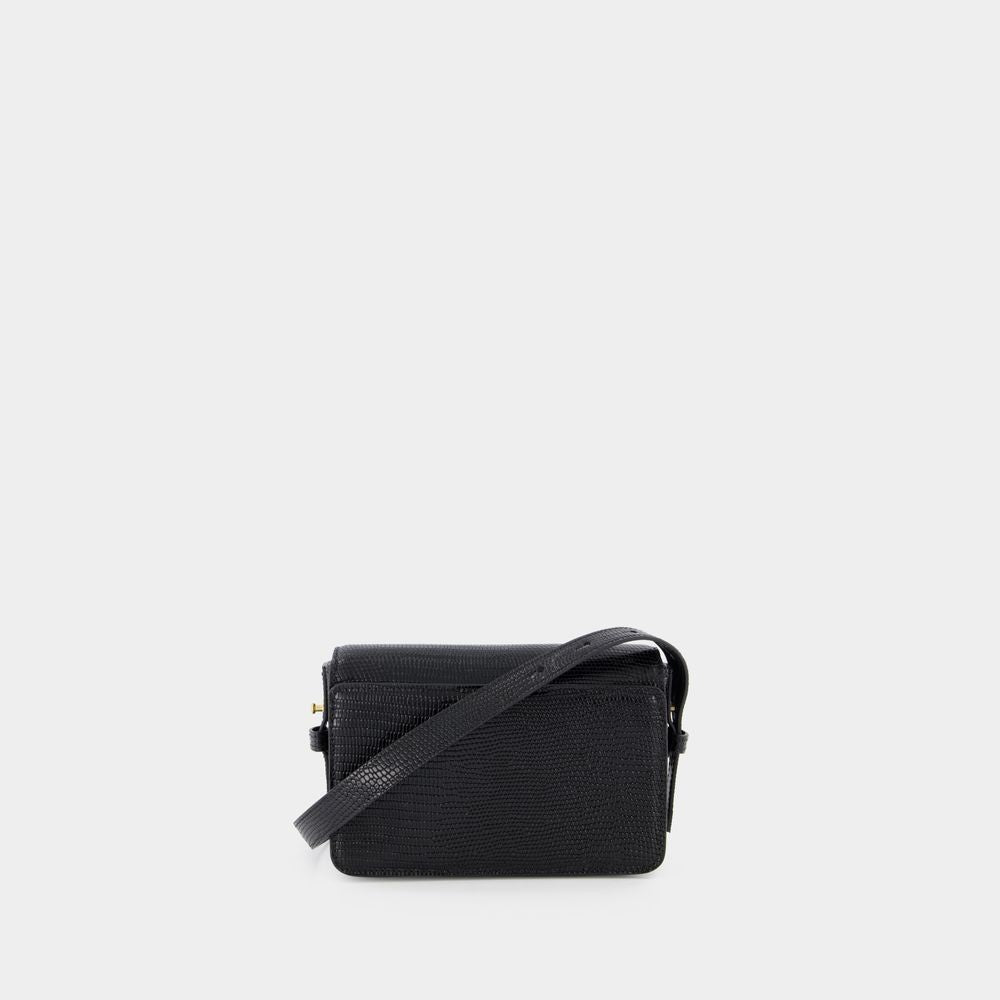 Zadig & Voltaire Zv Le Mini Hobo Bag  - Black - Croc Embossed Leather