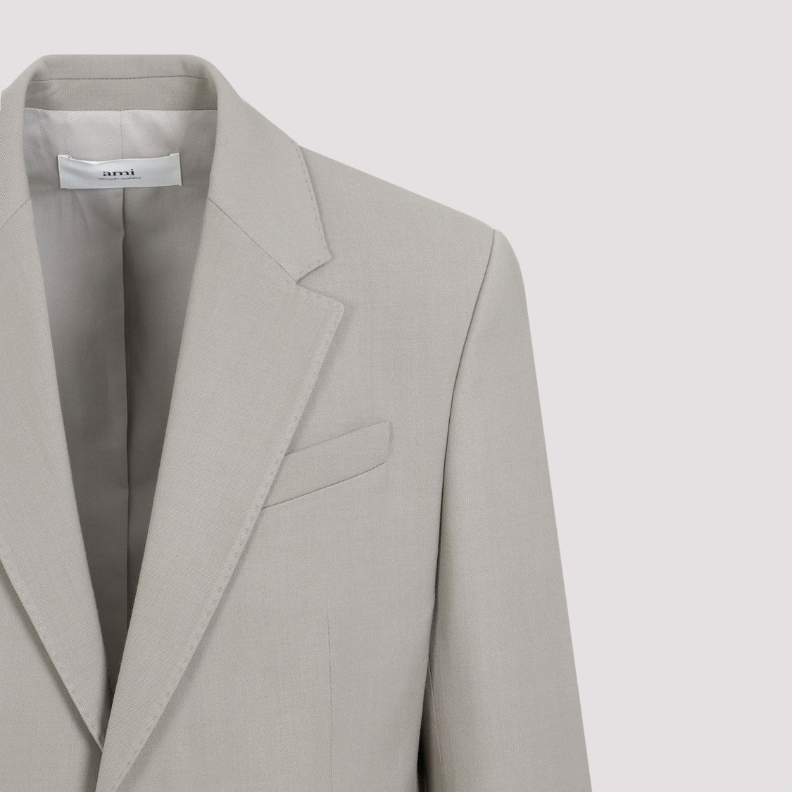 Ami Light Taupe Virgin Wool Two Buttons Jacket