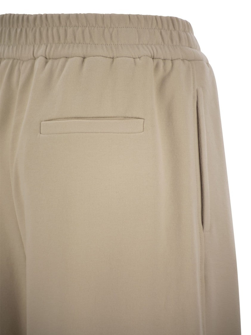 Brunello Cucinelli Track Trousers In Cotton Fleece Smooth