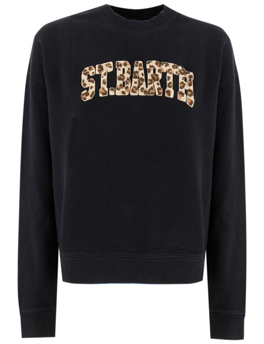 Mc2 Saint Barth Black Cotton Sweatshirt