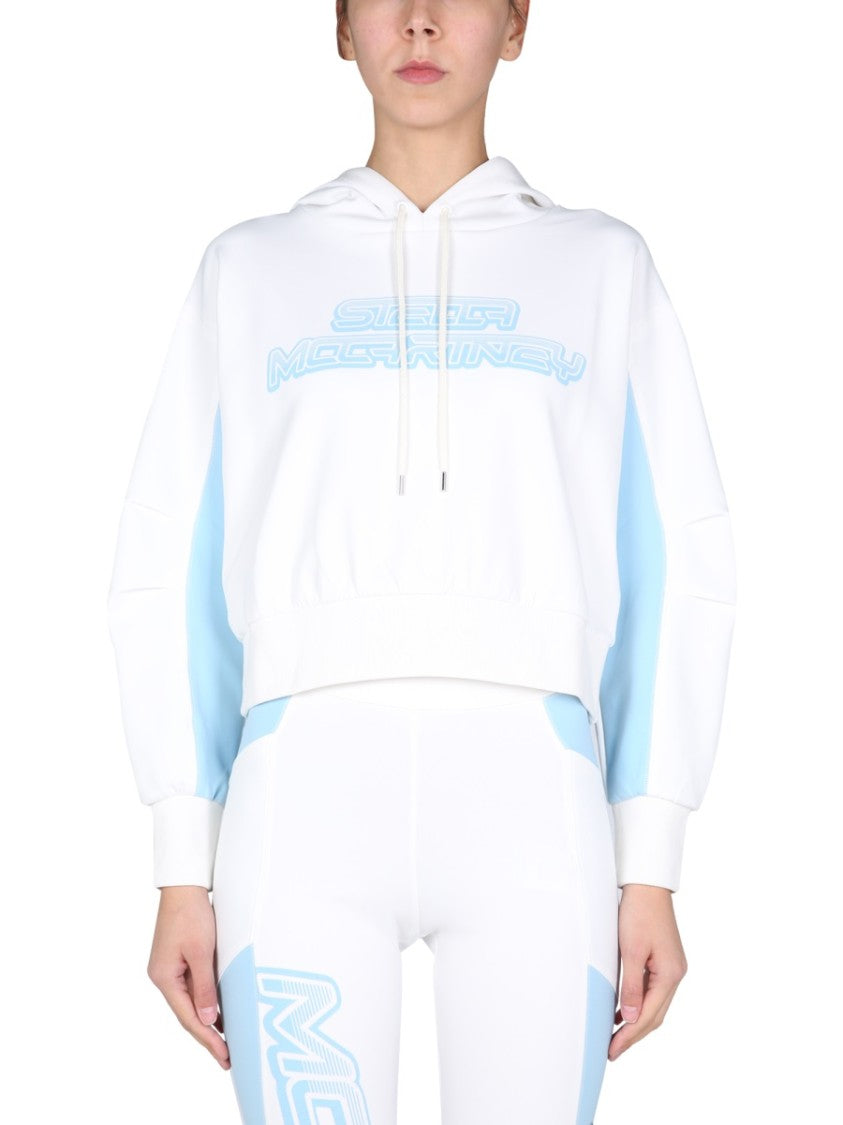 Stella Mccartney Cropped Sweatshirt With Drawstring Hood
