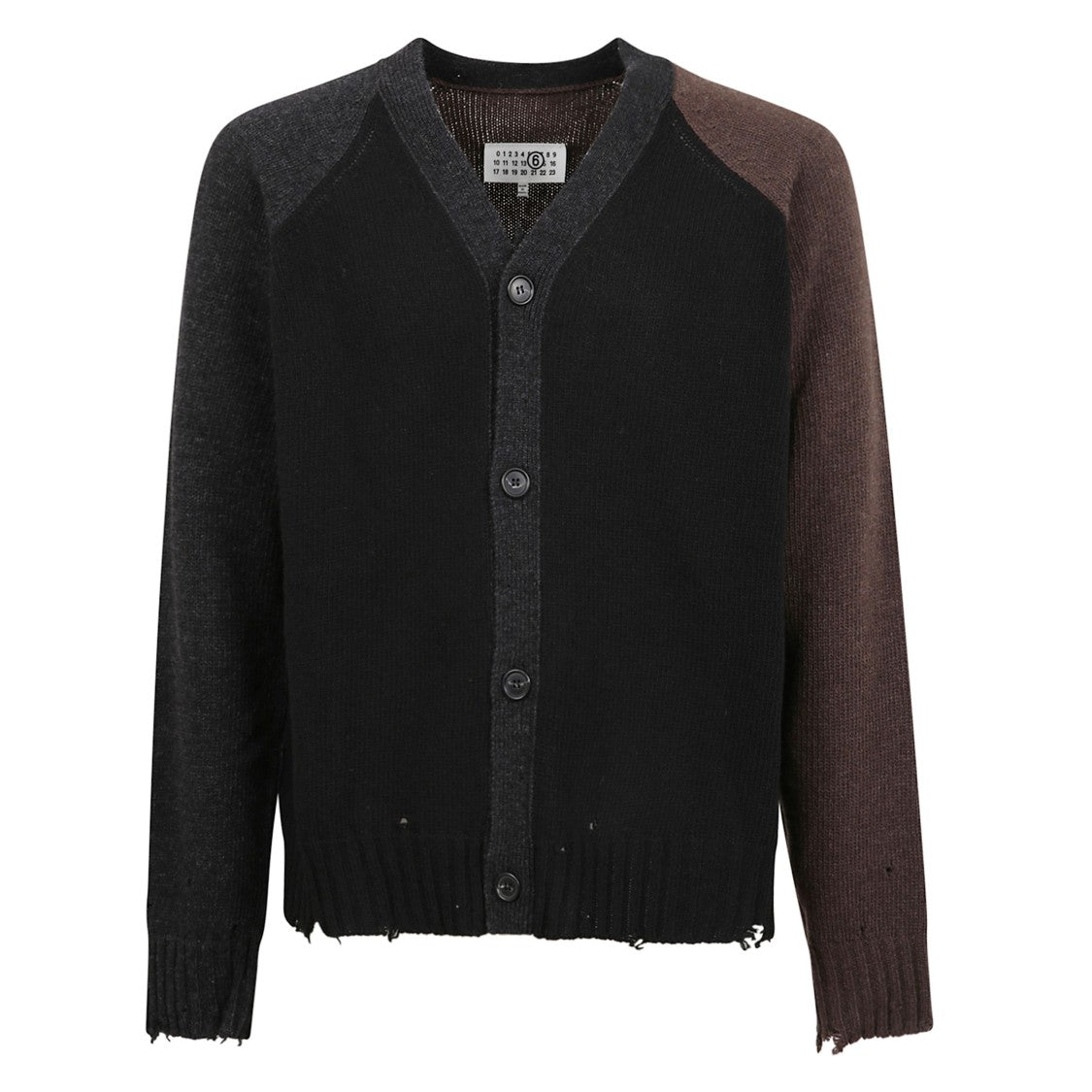 Mm6 By Maison Margiela Two-Tone Distressed Cardigan