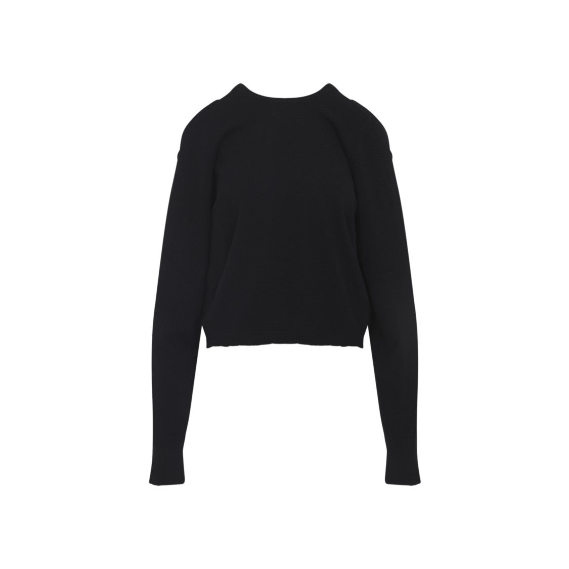 Maison Margiela Long-Sleeved Wool Sweater With Cropped Fit And Minimalist Details