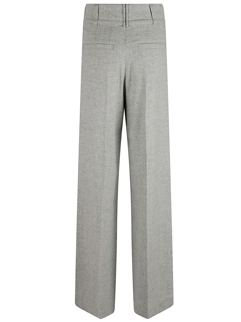Brunello Cucinelli Pleated Front Light Grey Trousers