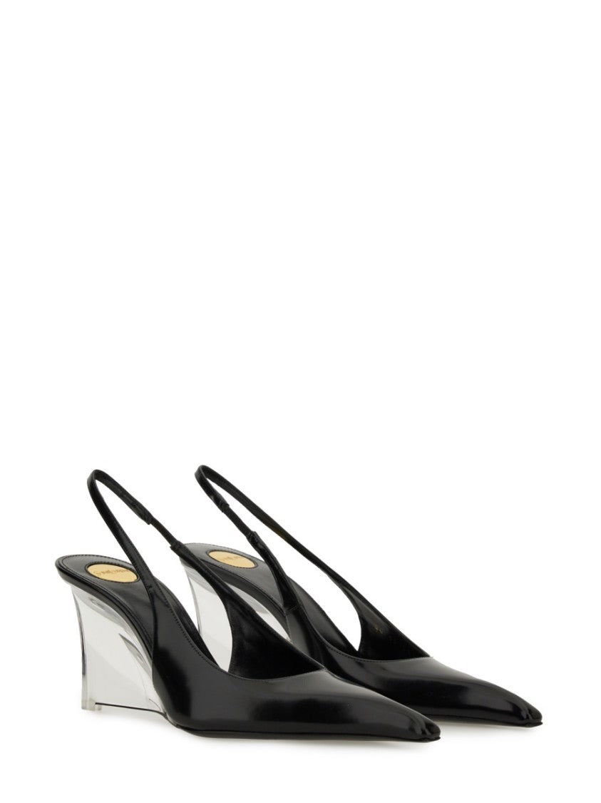 Saint Laurent "Miller" Leather Wedges
