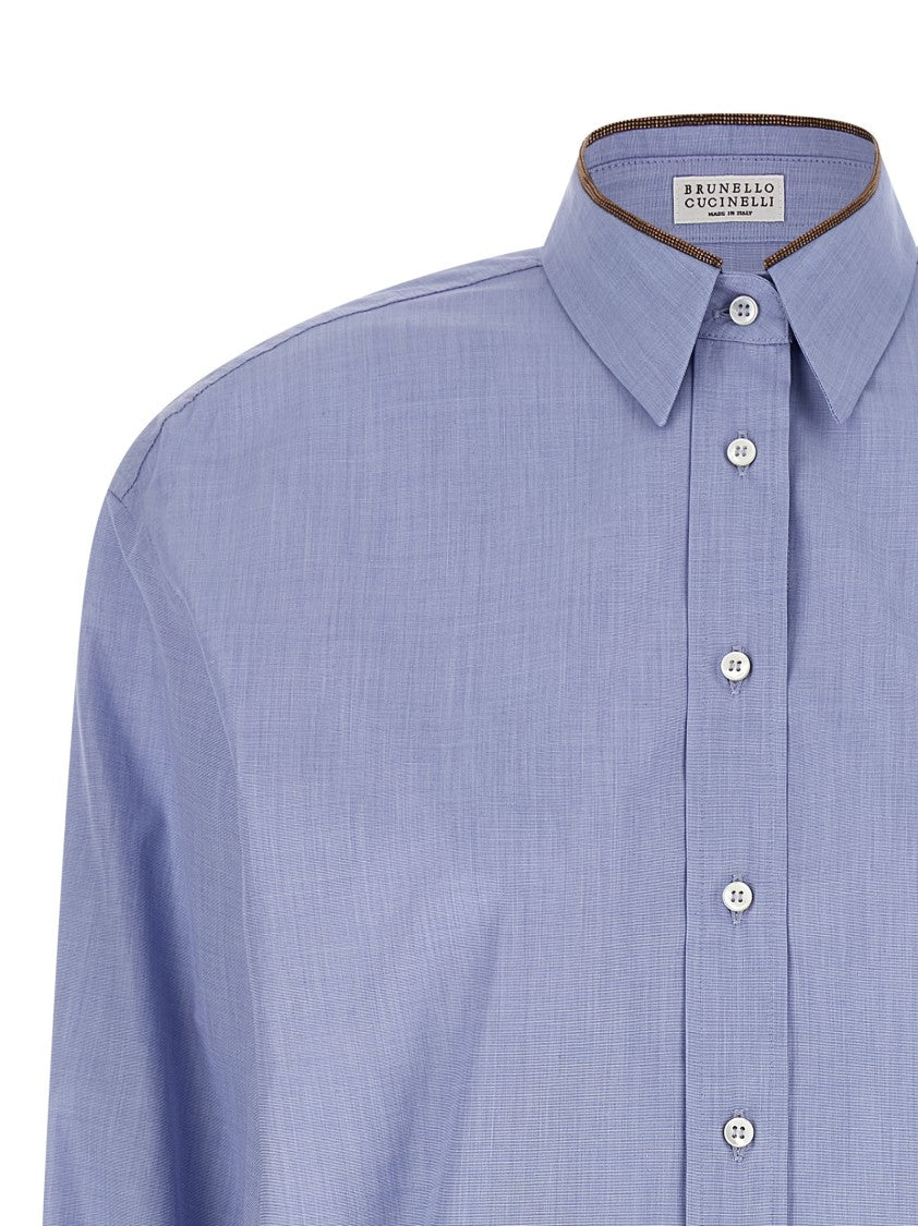 Brunello Cucinelli Shiny Collar Detail' Shirt