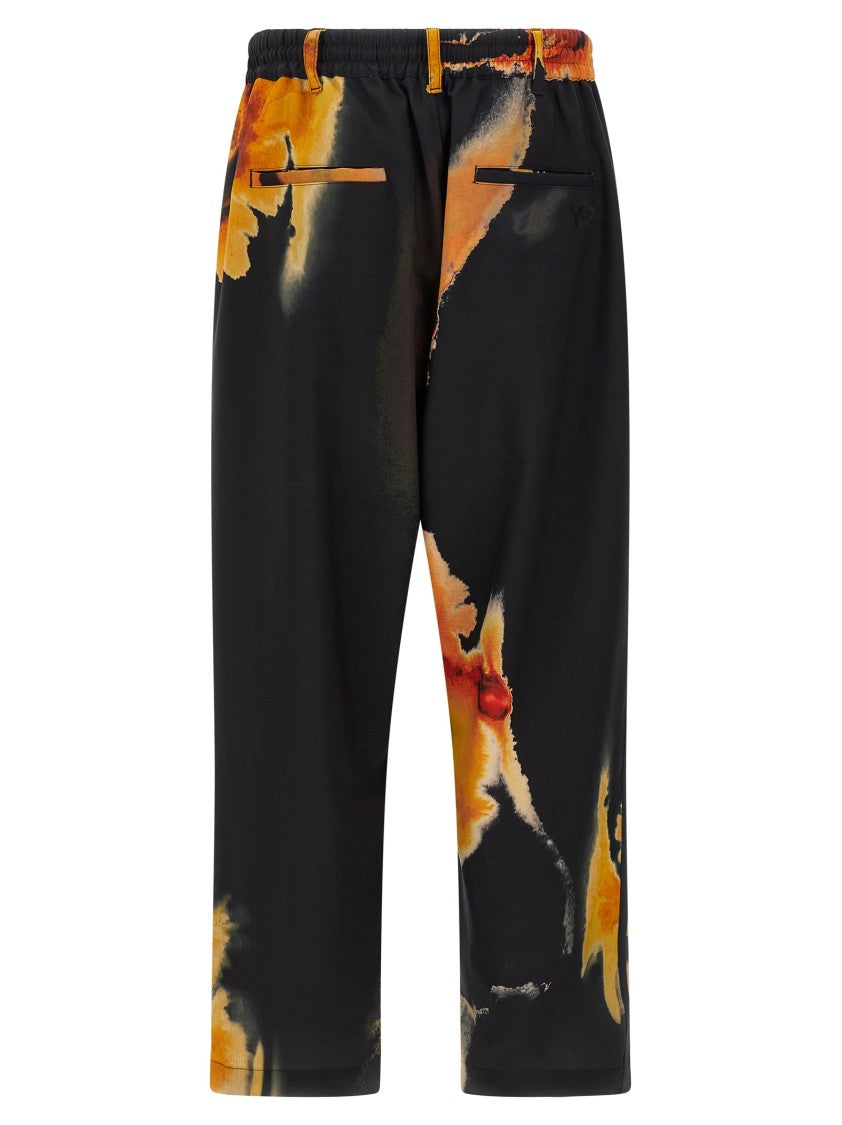 Y-3 Technical Fabric Trousers With Striking Print And Adjustable Features
