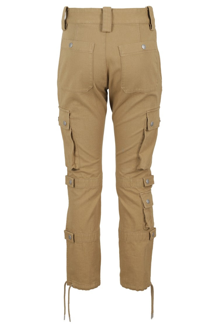 Isabel Marant Elodie Bronze Cotton Trousers With Utility-Inspired Design