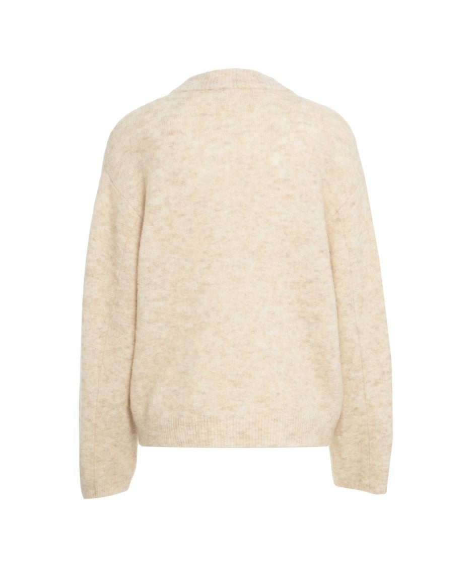 Second Female Heathered Knit Sweater With Ribbed Detailing