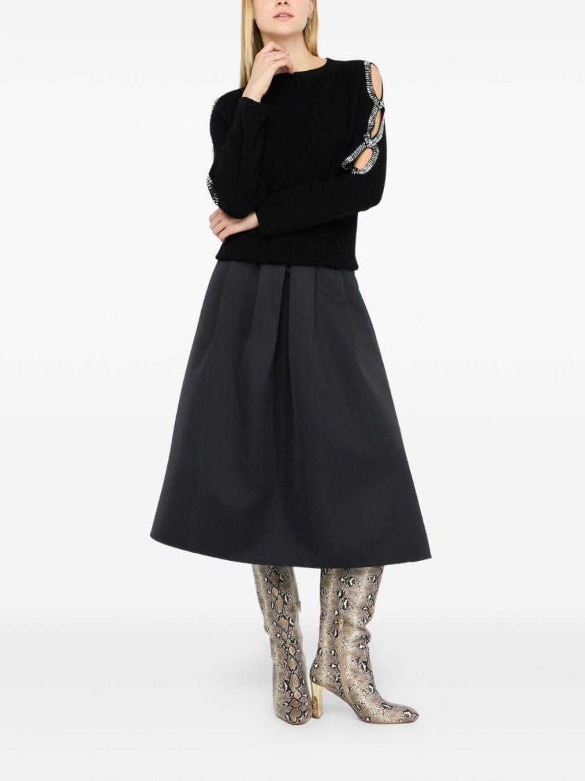 Liu Jo Black Knitted Sweater With Cut-Out Details