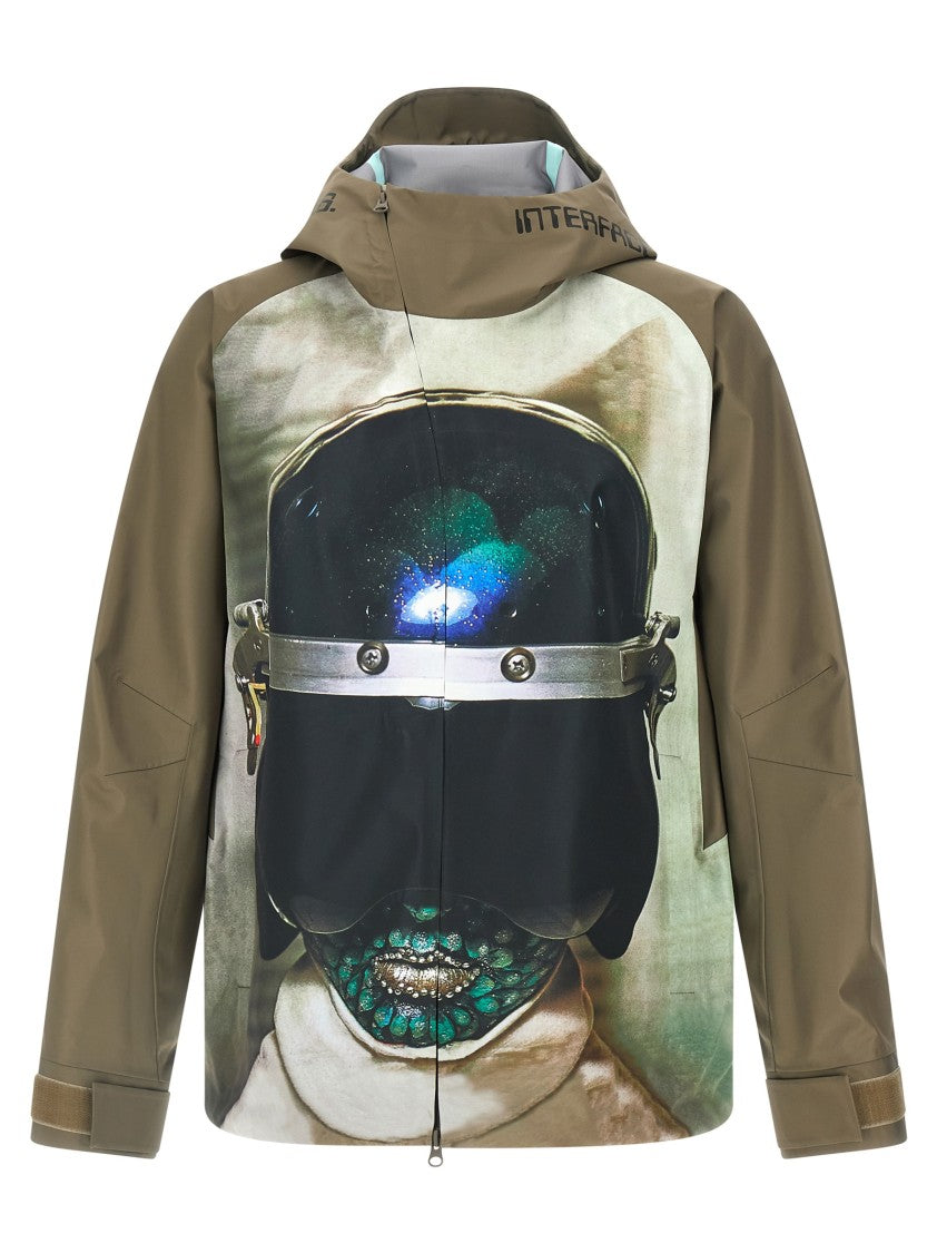 Undercover Water-Repellent Nylon Jacket With Futuristic Artwork