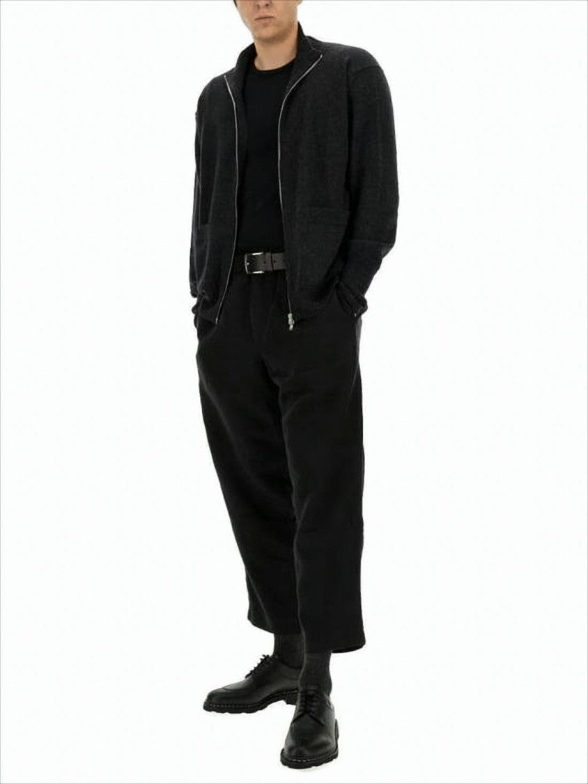 Margaret Howell Full-Zip Merino Wool Sweater With Ribbed Collar And Pockets
