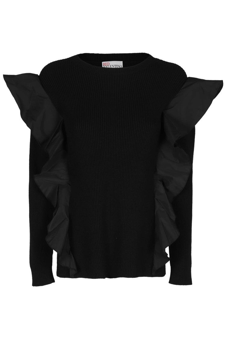 Red Valentino Textured Knit Crew-Neck Sweater