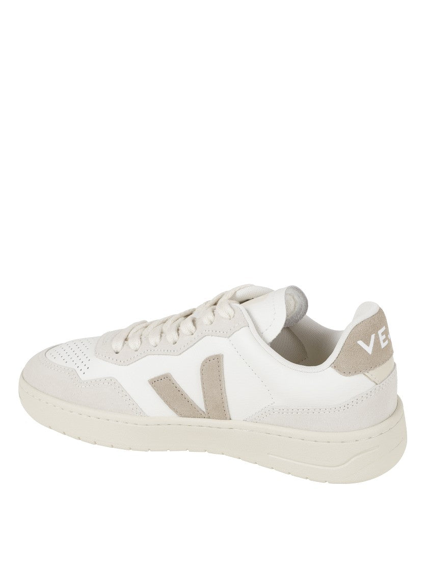 Veja Minimalist White Sneakers With Suede Accents