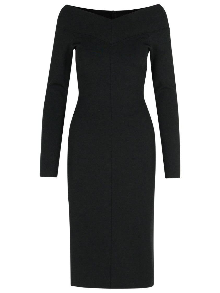 Stella Mccartney Viscose Blend Midi Dress With Exposed Shoulders