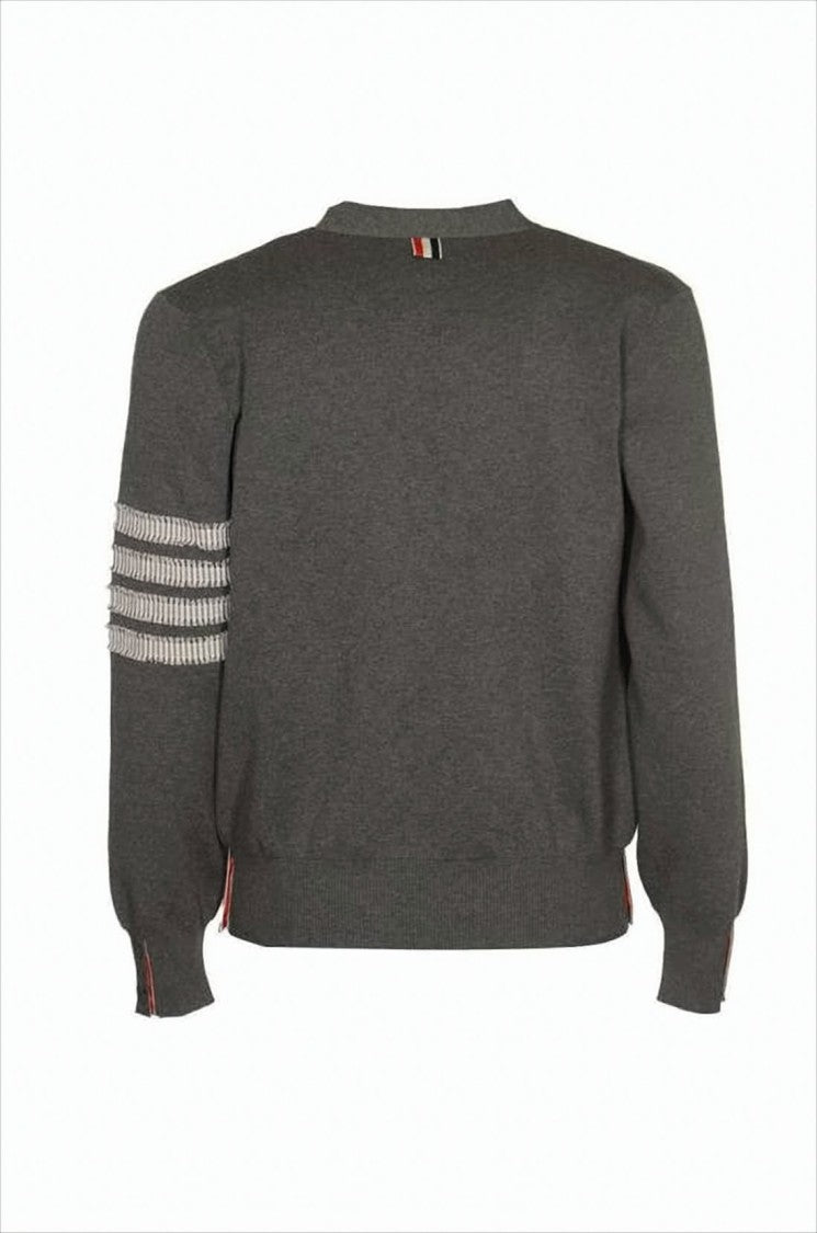 Thom Browne Classic V-Neck Cardigan With Striped Detailing