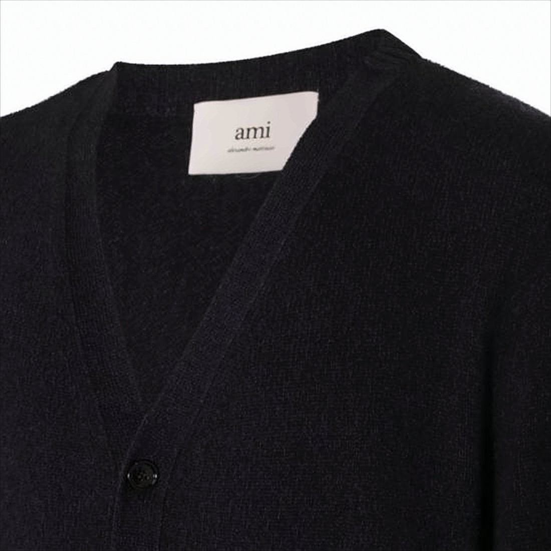 Ami Classic V-Neck Cashmere And Wool Cardigan
