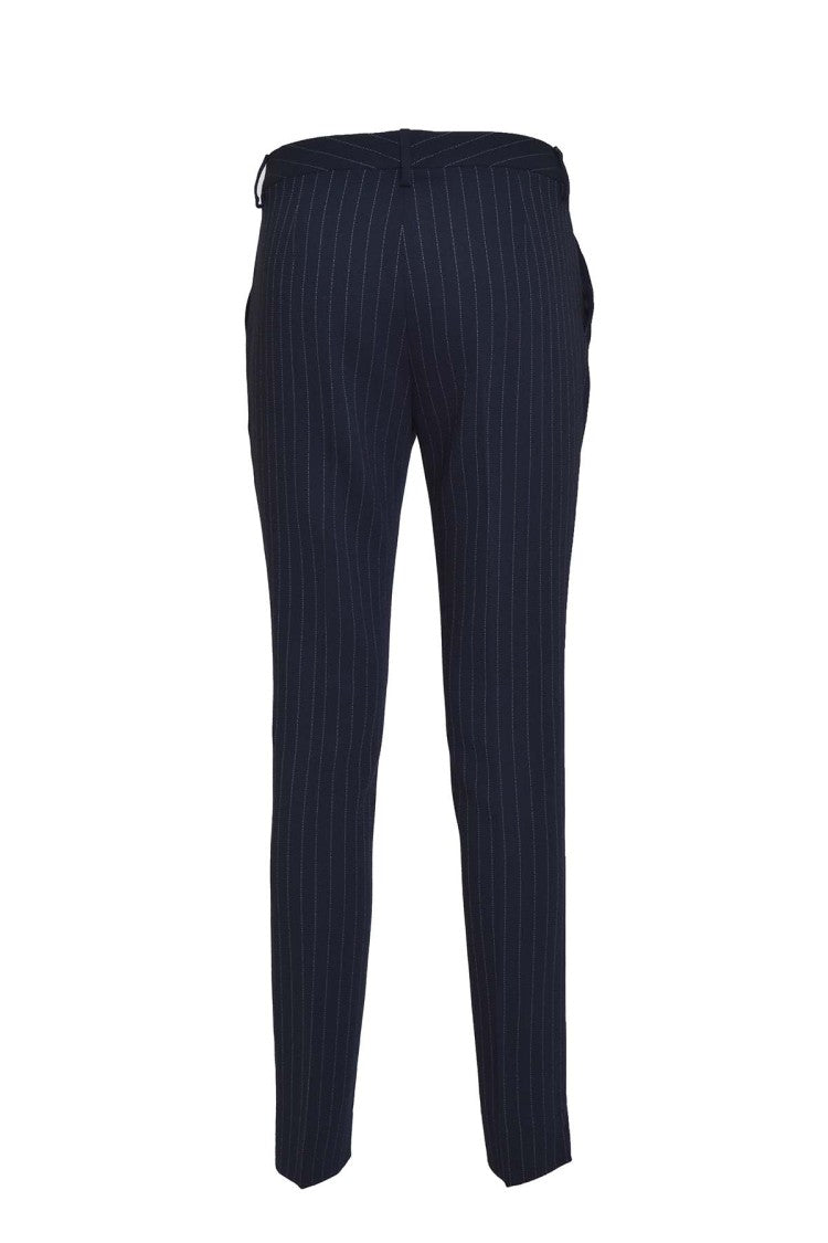 Etro Blue Pinstriped Virgin Wool Straight Pants