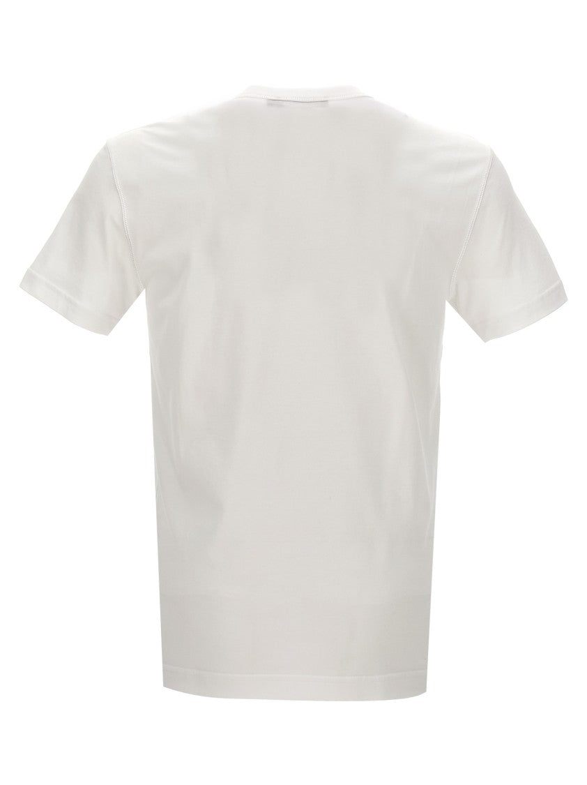 Dolce & Gabbana V-Neck White Cotton T-Shirt
