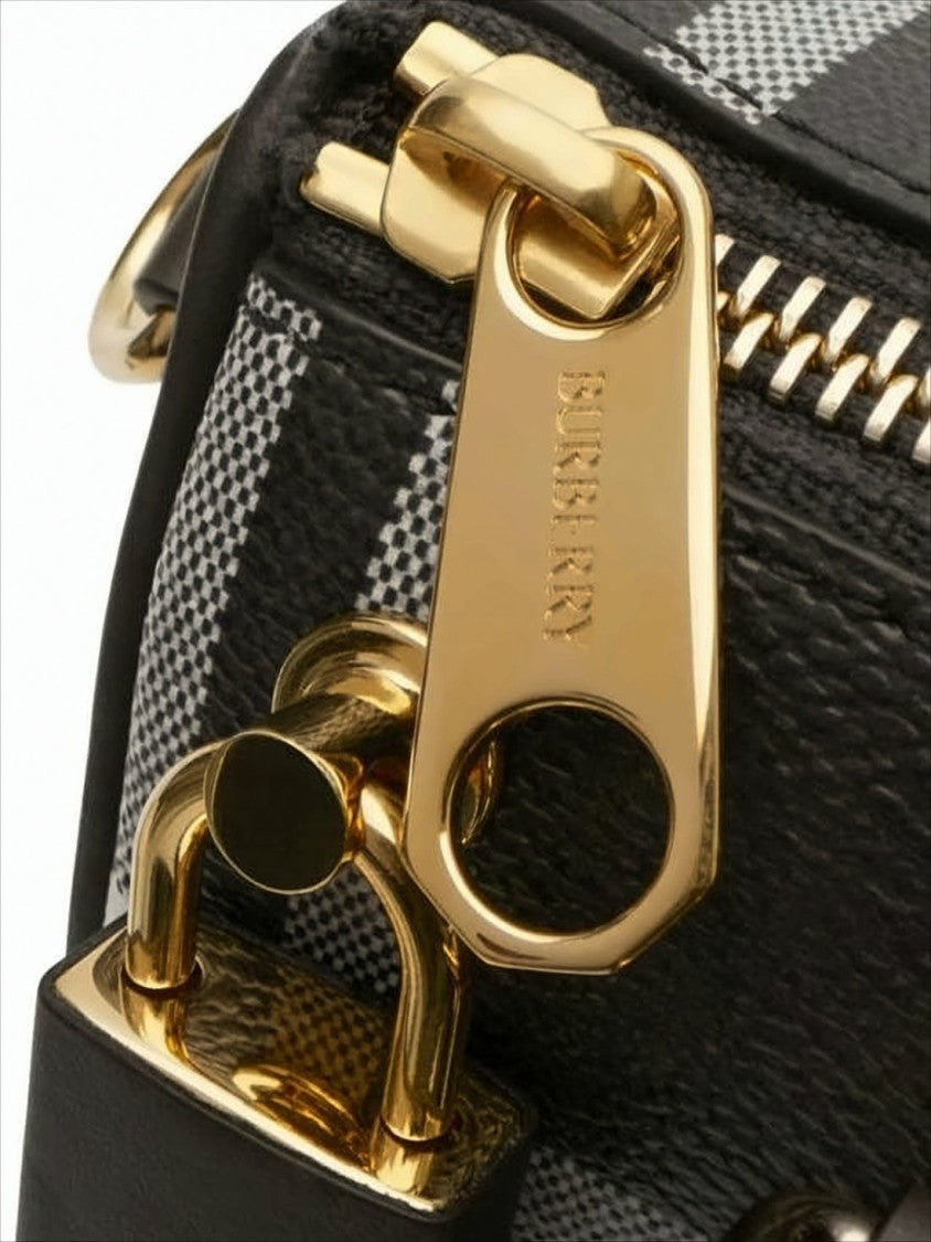 Burberry Structured Check Pattern Tote Bag