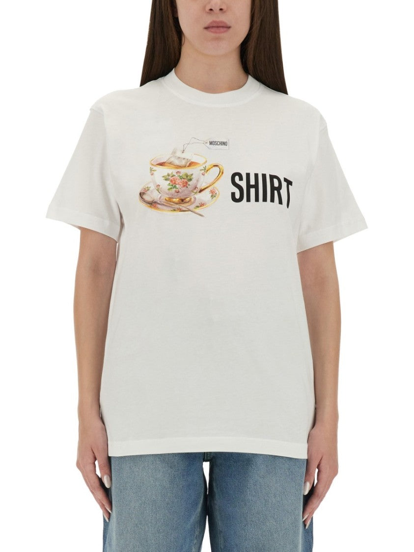 Moschino Playful Cotton T-Shirt With Floral Print