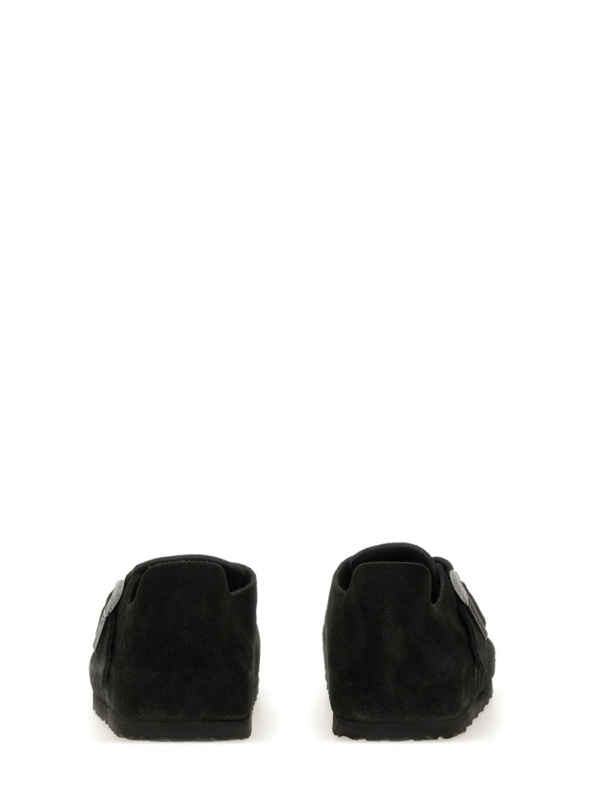 Birkenstock Suede Slip-On Sabot With Adjustable Buckle Strap