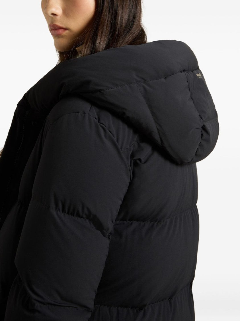 Woolrich Horizontal Quilted Long Padded Jacket