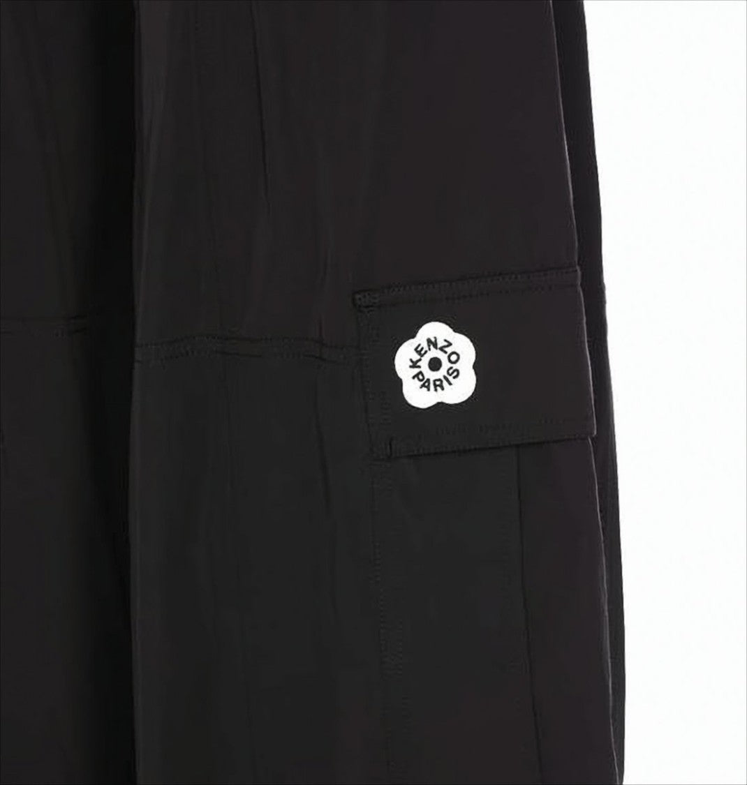 Kenzo Wide-Leg Floral Pattern Pants With Drawstring Waist