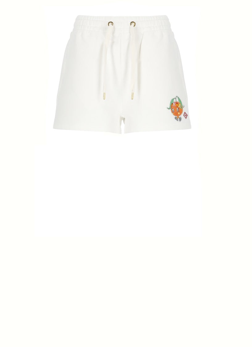 Casablanca Relaxed Fit Cotton Shorts With Contrasting Patch