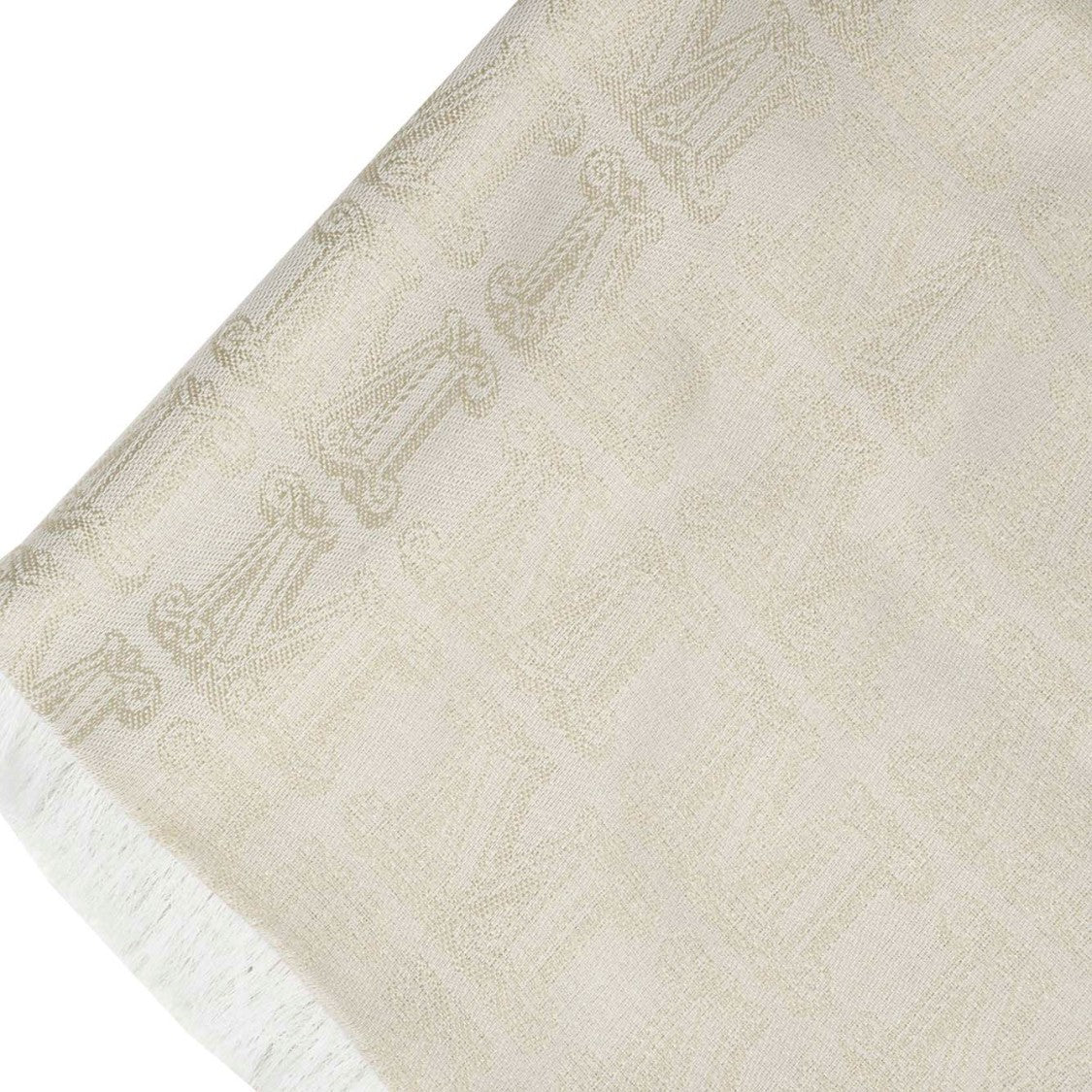 Max Mara Geode Shawl In Beige Jacquard Silk And Cotton