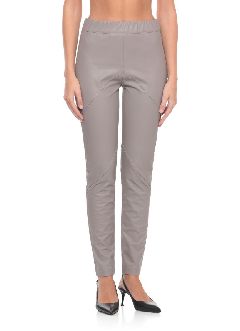 D. Exterior Beige Synth Leather Pants