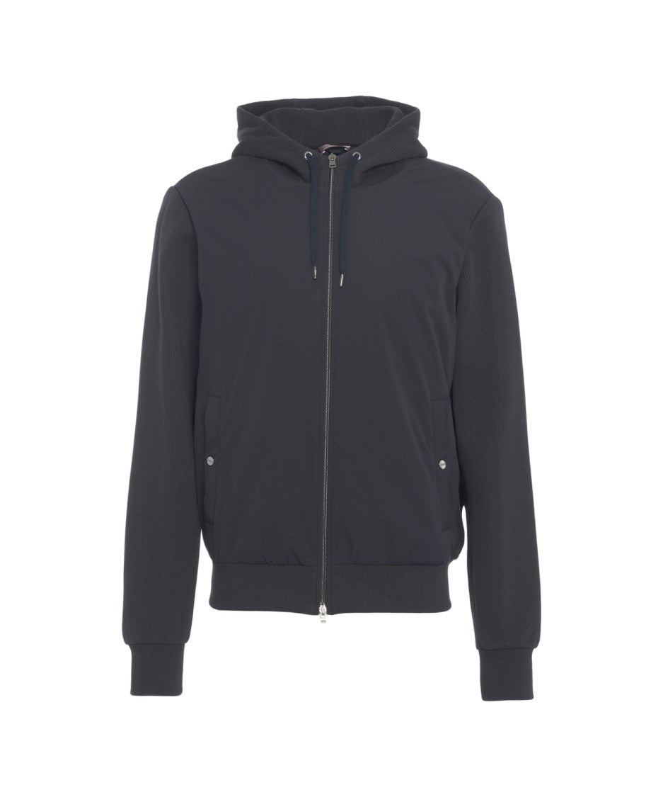 Herno Hooded Jacket With Zip Closure And Adjustable Features