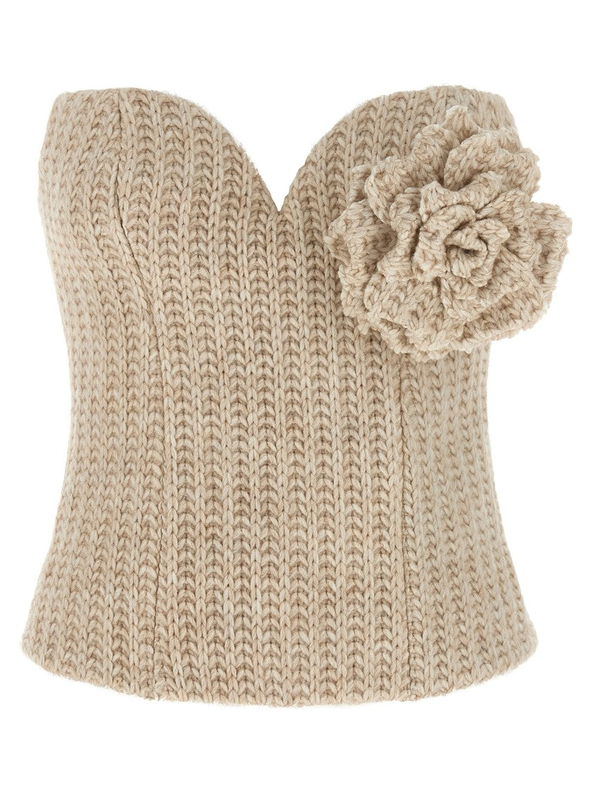 Giuseppe Di Morabito Off-The-Shoulder Bustier Top With Sweetheart Neckline And Removable Brooch